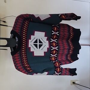 Vintage Men's Brittany Bay Sweater, Color Red and Green Multi, Size XL
